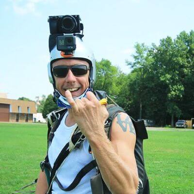 Skydiving Videographer with Gear